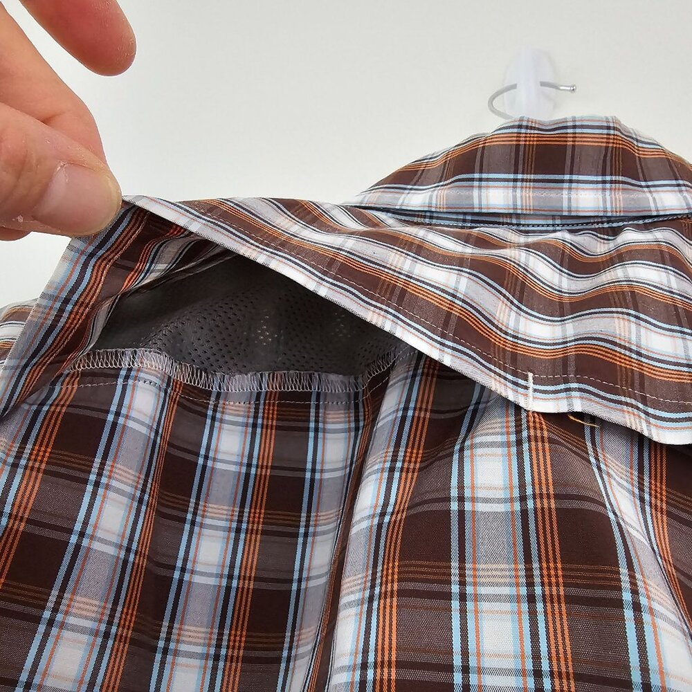 Eddie Bauer Mens Outdoors Plaid Shirt Size Medium Vented Fishing Camping Casual - Picture 7 of 10